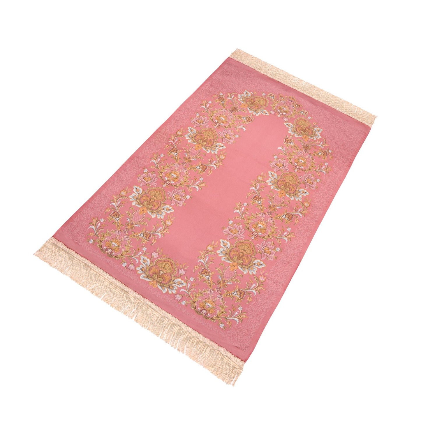 Silky & Lustrous Embroidered Prayer Rug