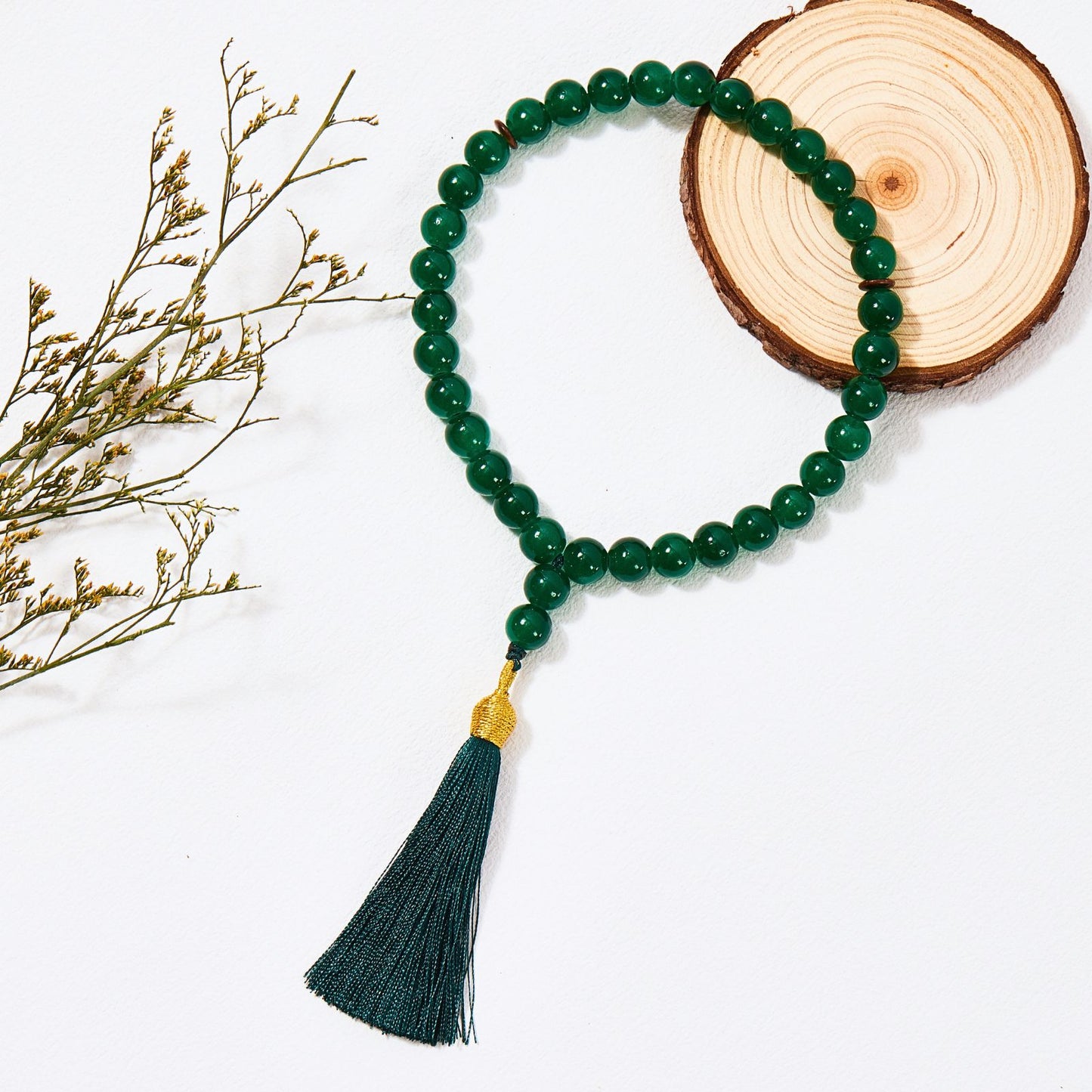 Simple Solid Color Glass-Tasbih Islamic Prayer Beads