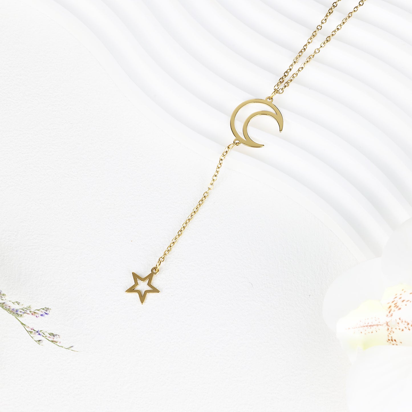 Star & Moon Long Necklace