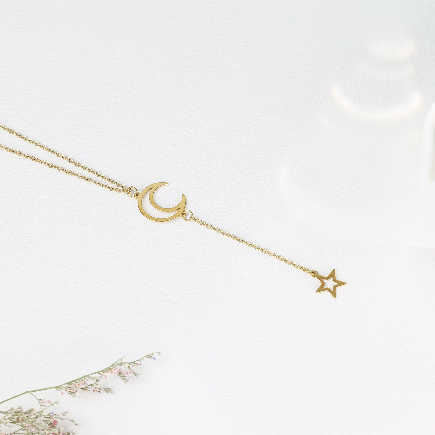 Star & Moon Long Necklace