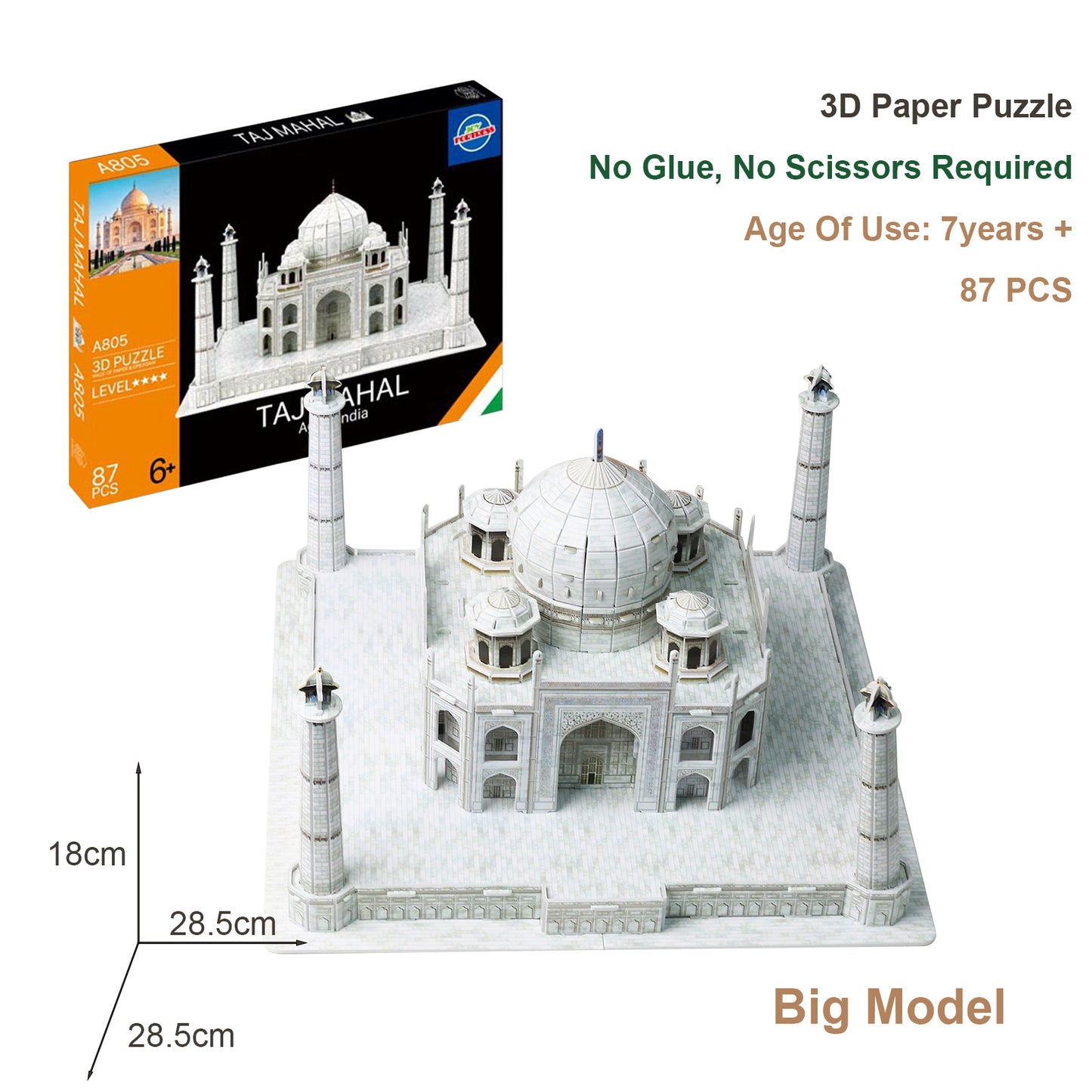 3D Paper Puzzle Of Taj Mahal