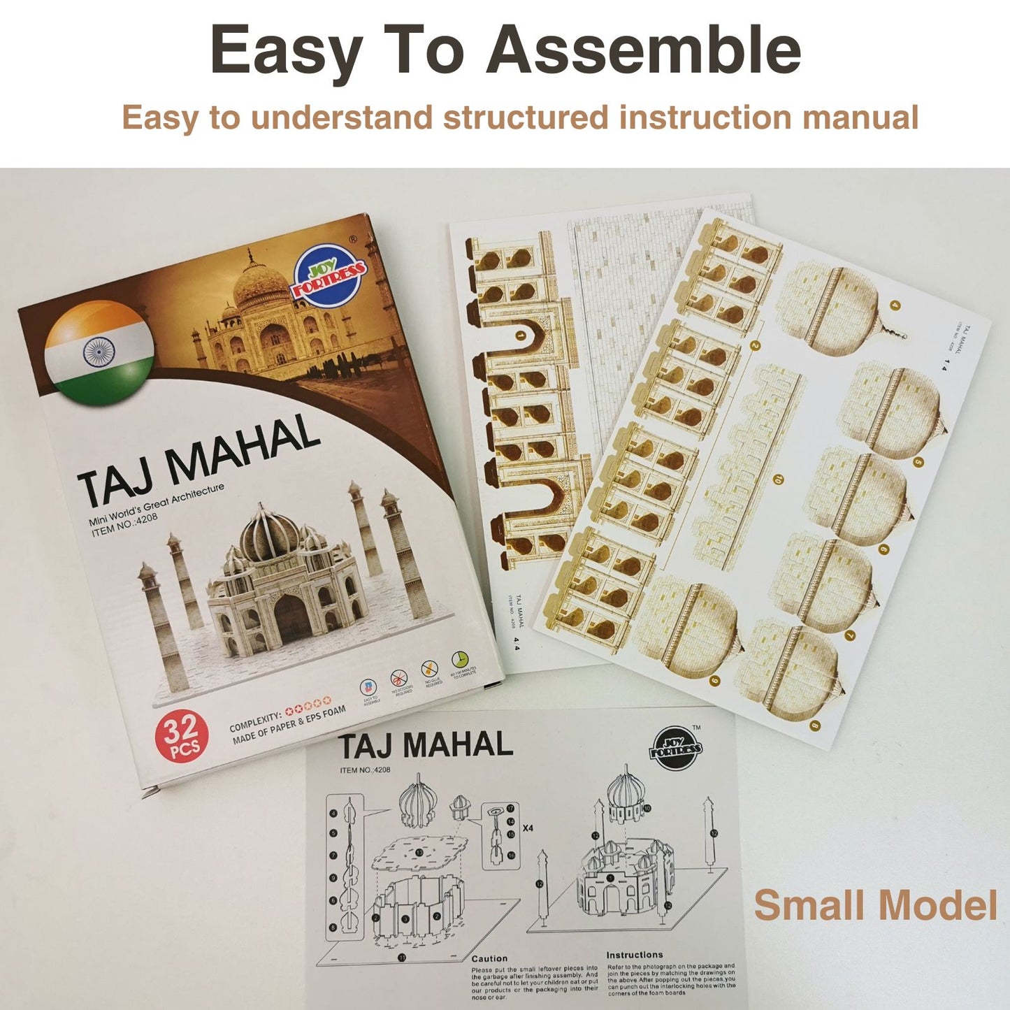 3D Paper Puzzle Of Taj Mahal