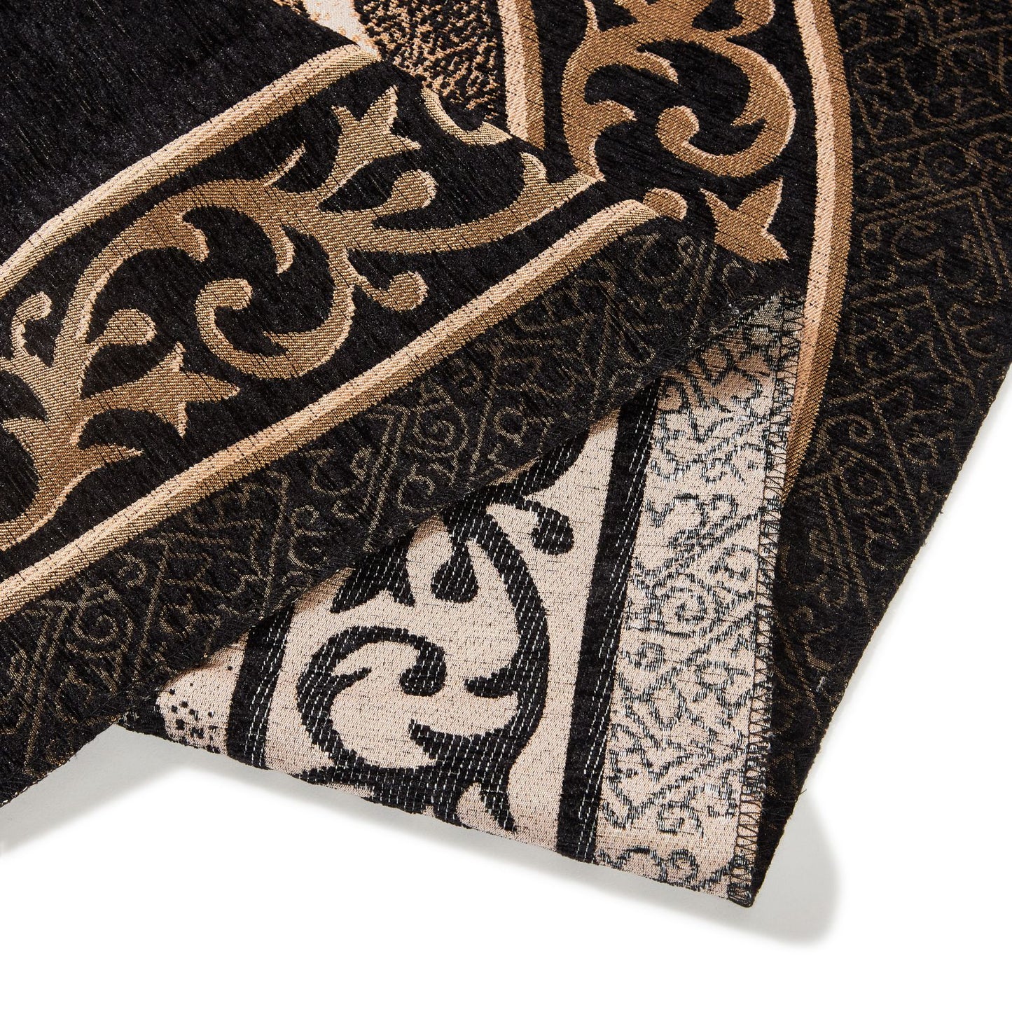 Thin Black Stone Pattern Muslim Prayer Rug