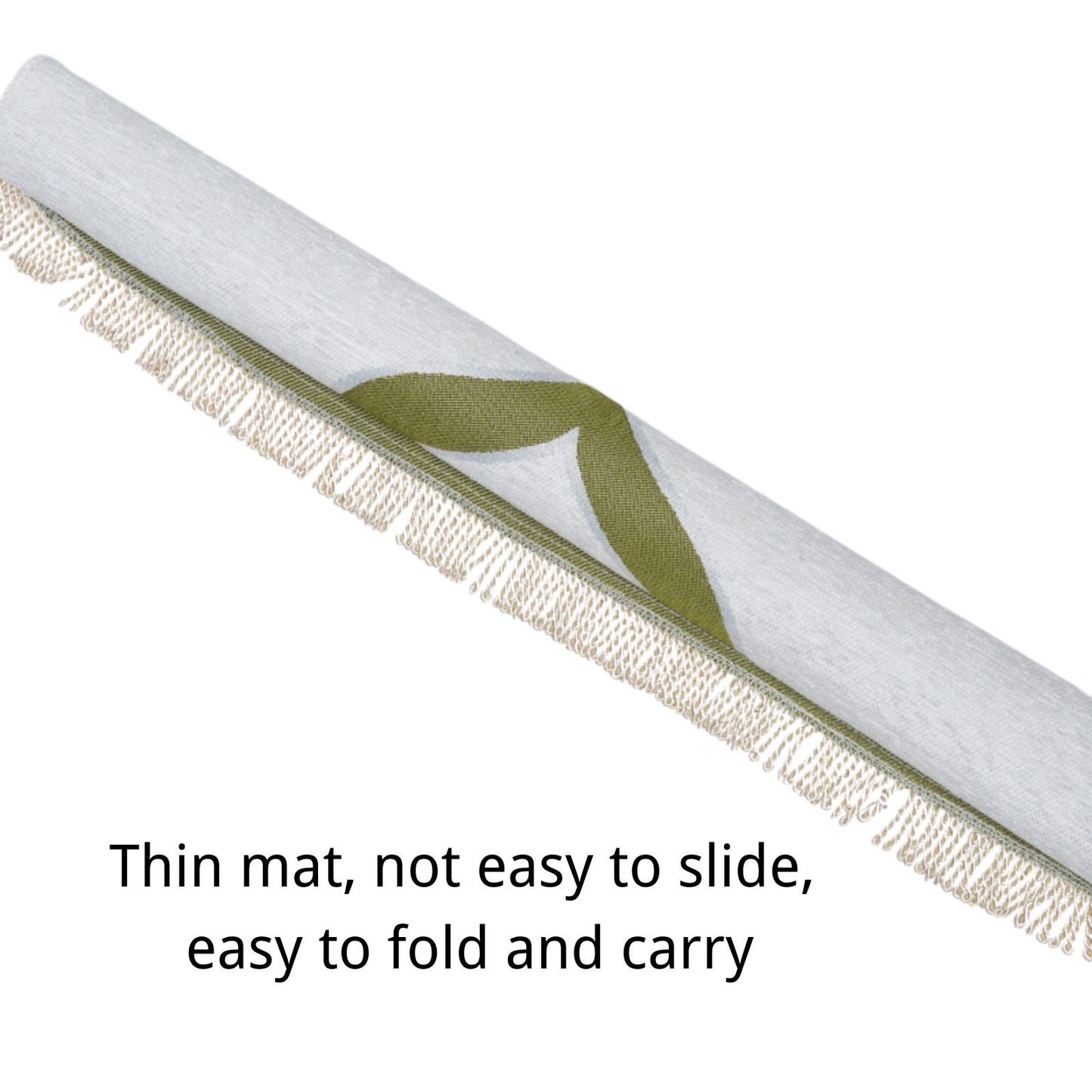 Thin White Prayer Rug With Green Arch