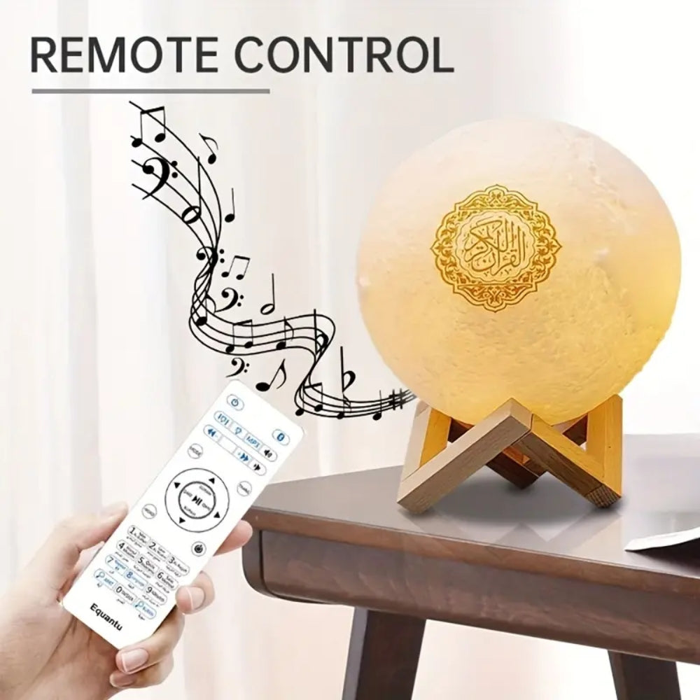 White Moon Quran Speaker Lamp In 14 Languages