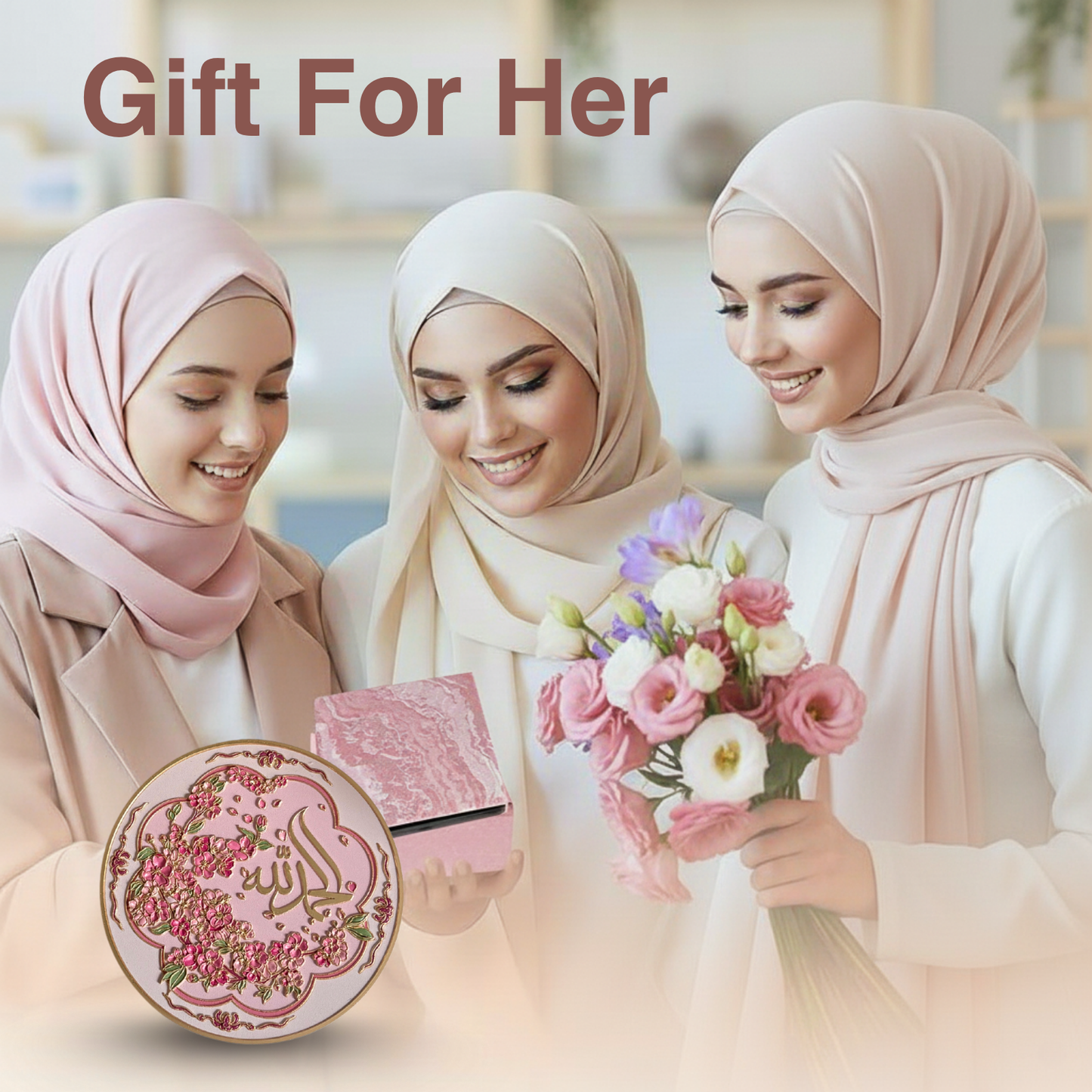Compact Pocket Mirror – Elegant Islamic Makeup Mirror Gift for Her by MyDina